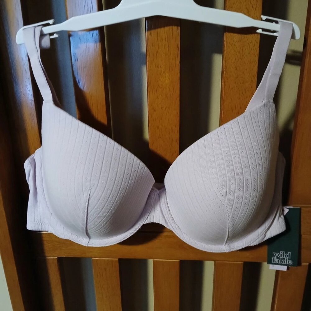 Wild Fable T-Shirt Bra Womens 38C Lilac Purple Lightly Lined Pointelle Underwire